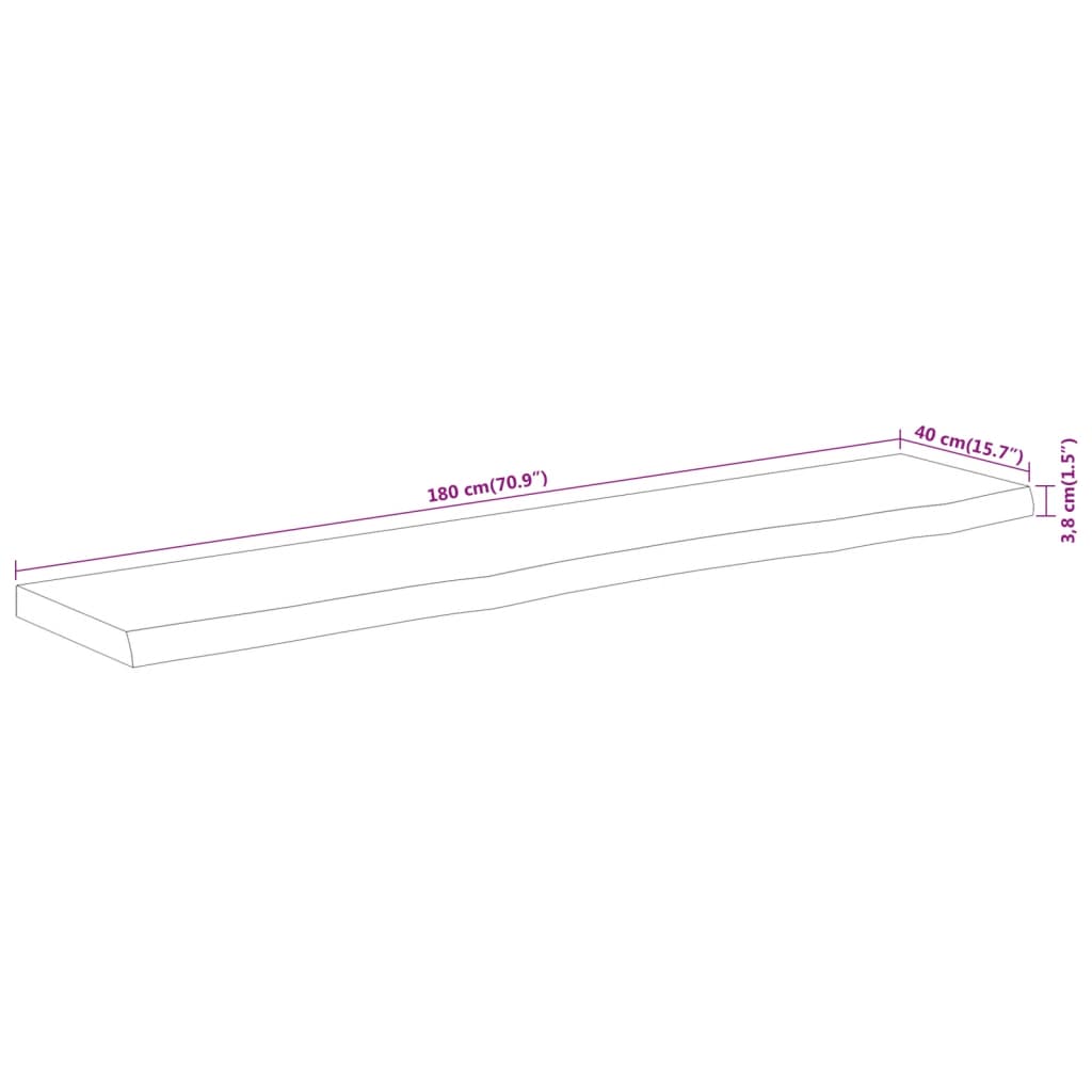 Dessus de table 180x40x3,8 cm rectangulaire bois massif acacia Plateaux de table vidaXL   