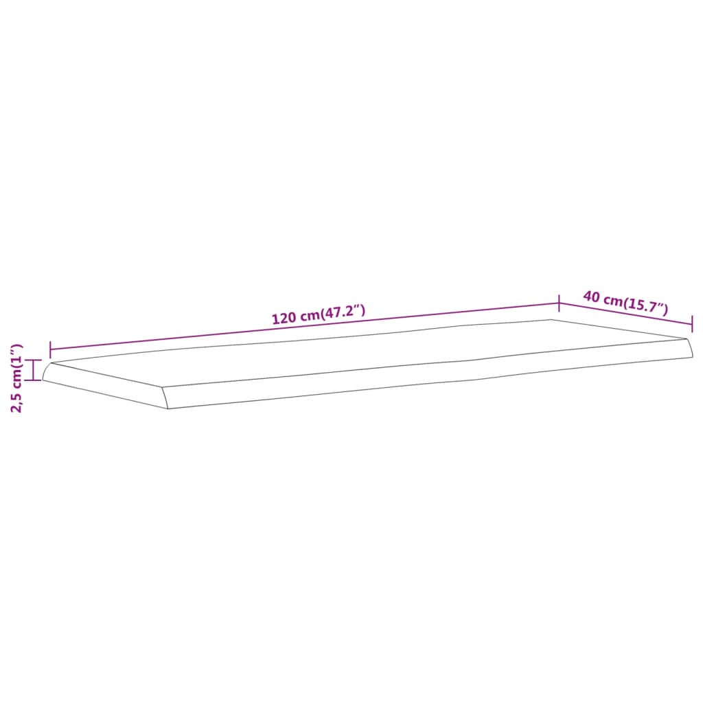 Dessus de table 120x40x2,5 cm rectangulaire bois massif acacia Plateaux de table vidaXL   