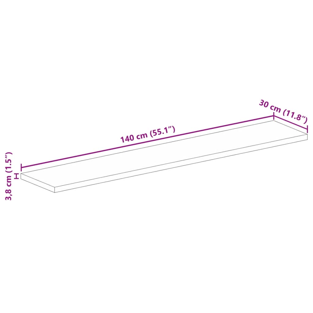 Dessus de table 140x30x3,8cm rectangulaire bois massif d'acacia Plateaux de table vidaXL