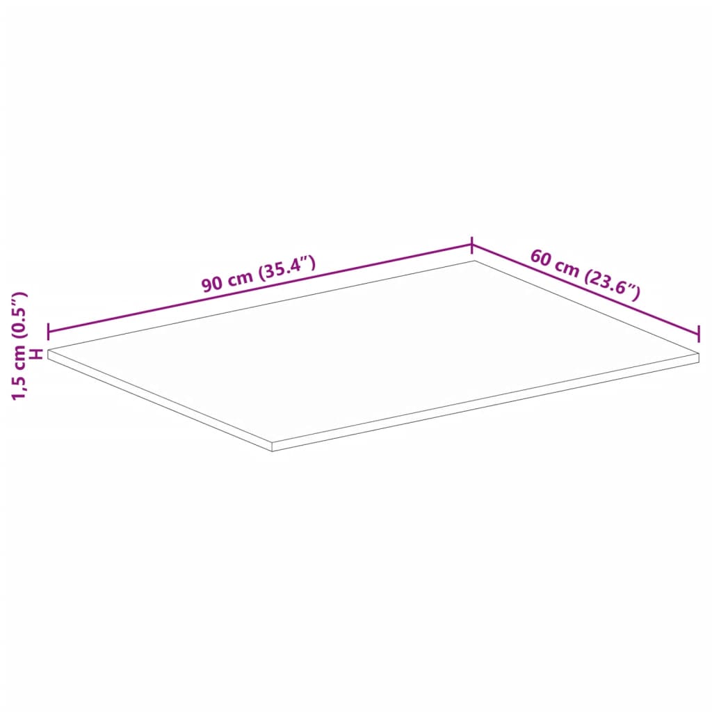 Dessus de table 90x60x1,5 cm rectangulaire bois massif récupéré Plateaux de table vidaXL   