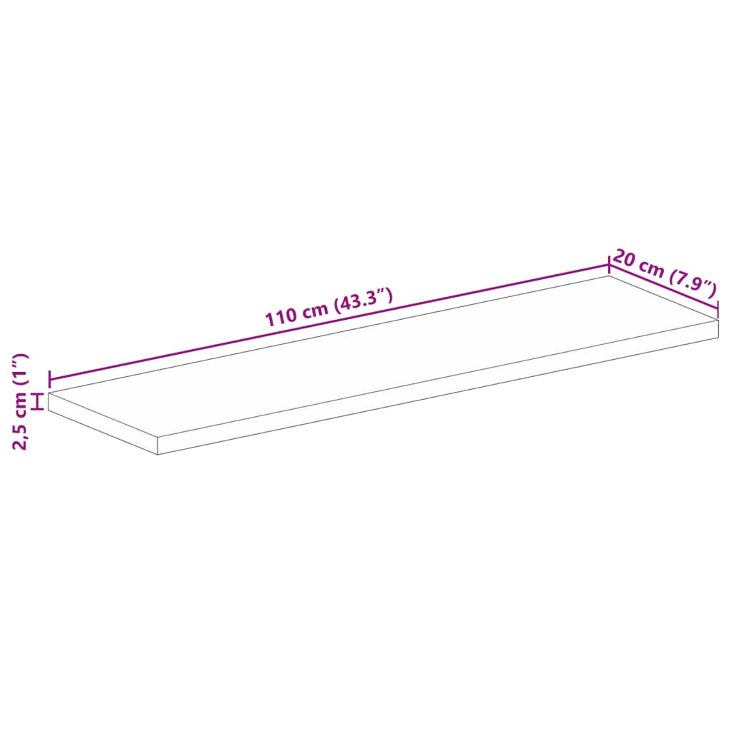 Dessus de table rectangulaire bois massif de manguier brut Plateaux de table vidaXL