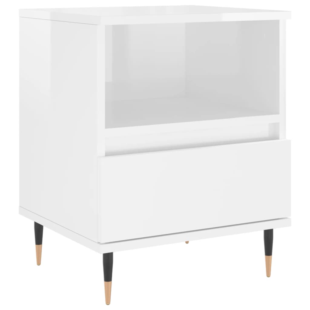 Tables de chevet 2 pcs blanc brillant 40x35x50 cm Tables de chevet vidaXL   