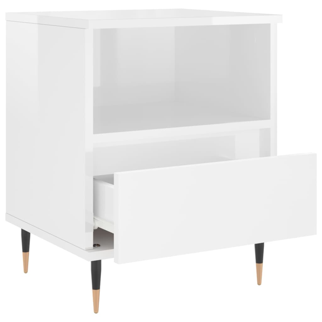 Tables de chevet 2 pcs blanc brillant 40x35x50 cm Tables de chevet vidaXL   