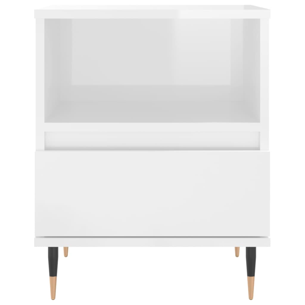 Tables de chevet 2 pcs blanc brillant 40x35x50 cm Tables de chevet vidaXL   