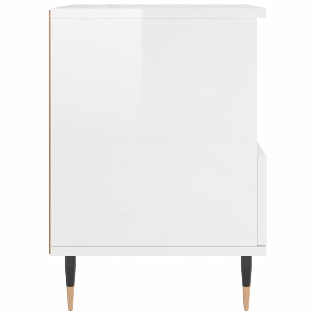 Tables de chevet 2 pcs blanc brillant 40x35x50 cm Tables de chevet vidaXL   