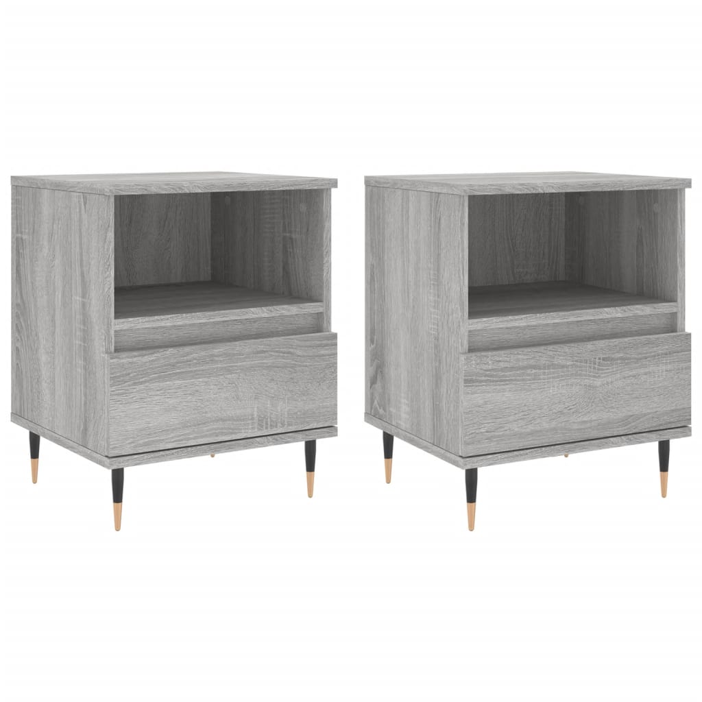 Tables de chevet 2 pcs sonoma gris 40x35x50 cm bois ingénierie Tables de chevet vidaXL   