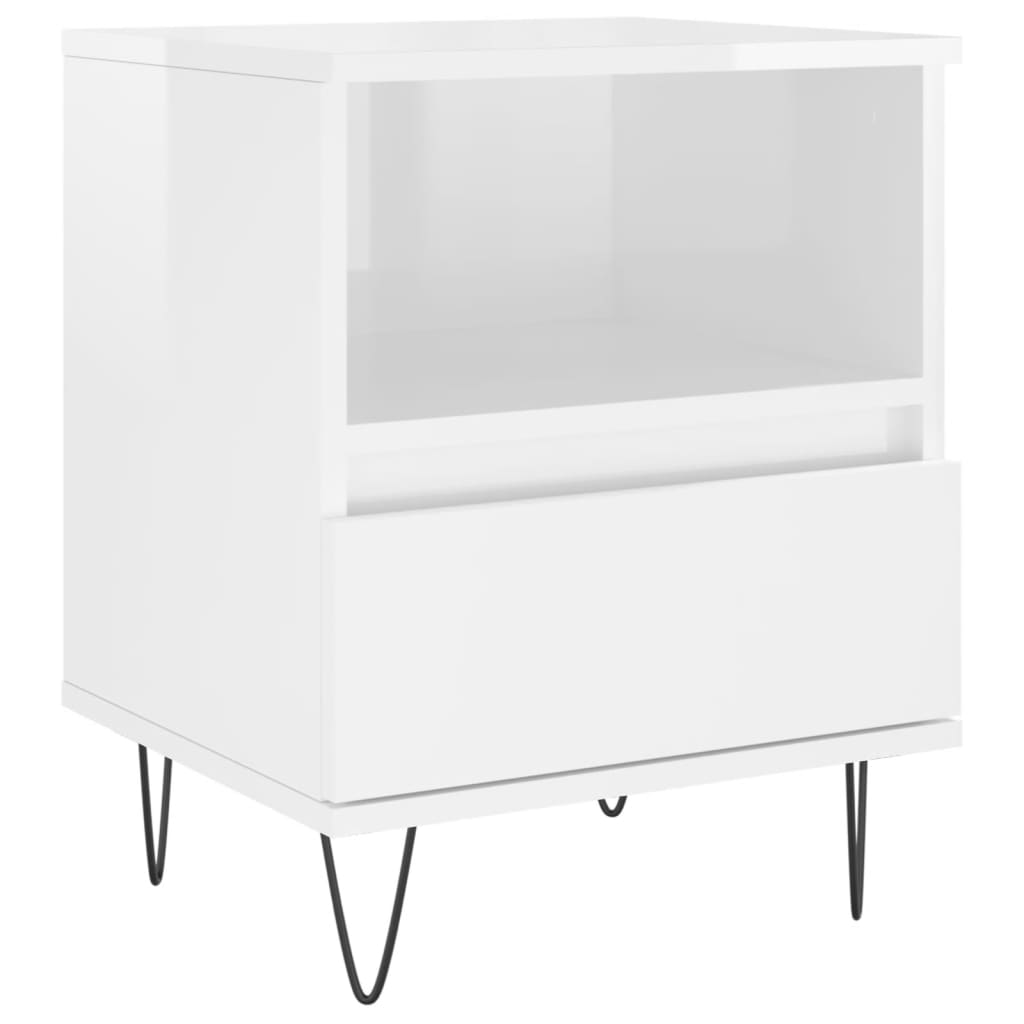 Tables de chevet 2 pcs blanc brillant 40x35x50 cm Tables de chevet vidaXL   