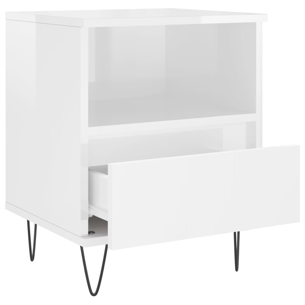 Tables de chevet 2 pcs blanc brillant 40x35x50 cm Tables de chevet vidaXL   