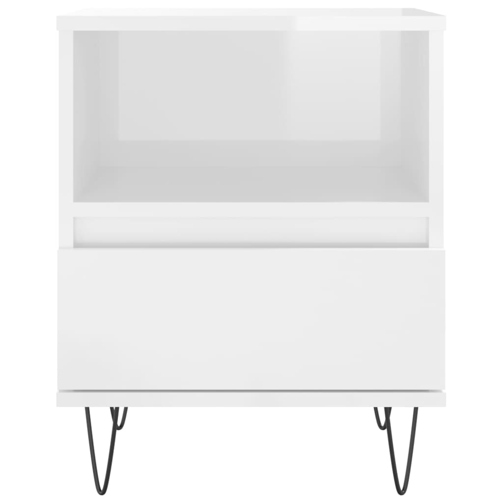 Tables de chevet 2 pcs blanc brillant 40x35x50 cm Tables de chevet vidaXL   