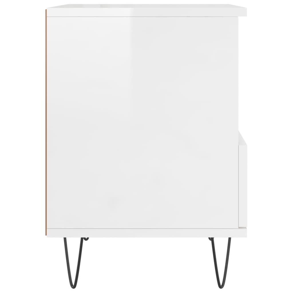 Tables de chevet 2 pcs blanc brillant 40x35x50 cm Tables de chevet vidaXL   