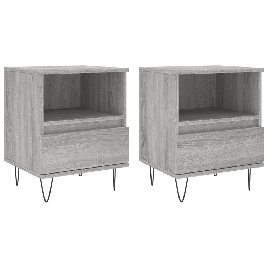 Tables de chevet 2 pcs sonoma gris 40x35x50 cm bois ingénierie Tables de chevet vidaXL   