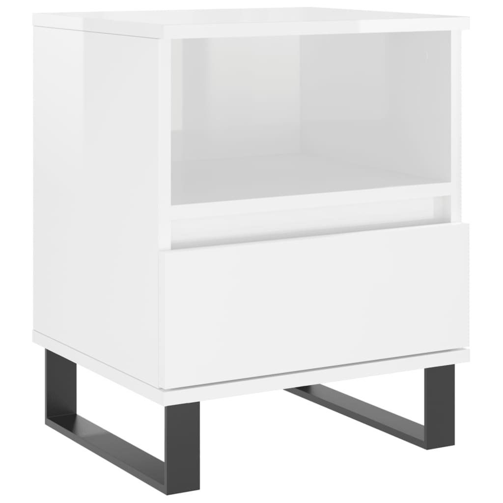 Tables de chevet 2 pcs blanc brillant 40x35x50 cm Tables de chevet vidaXL   