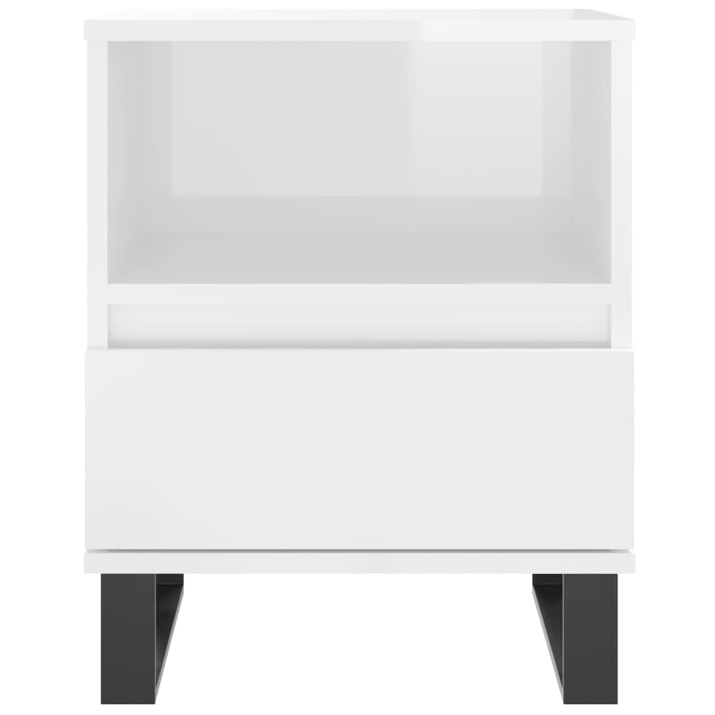 Tables de chevet 2 pcs blanc brillant 40x35x50 cm Tables de chevet vidaXL   