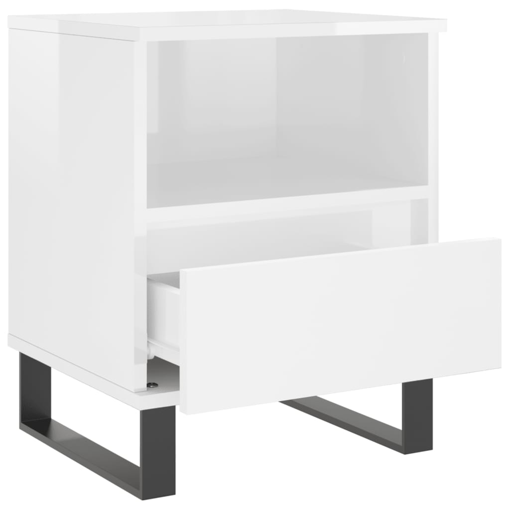 Tables de chevet 2 pcs blanc brillant 40x35x50 cm Tables de chevet vidaXL   