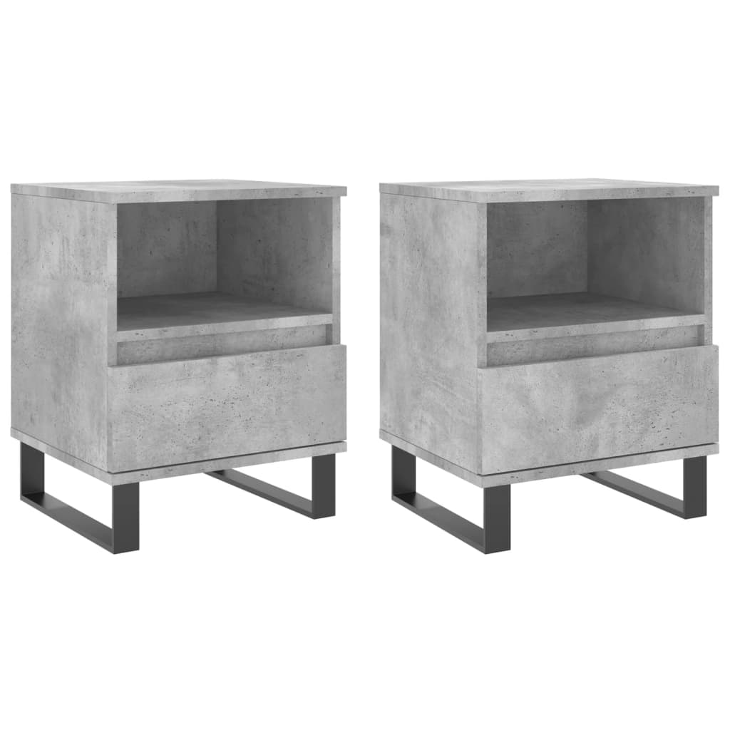 Tables de chevet 2 pcs gris béton 40x35x50 cm bois d’ingénierie Tables de chevet vidaXL   