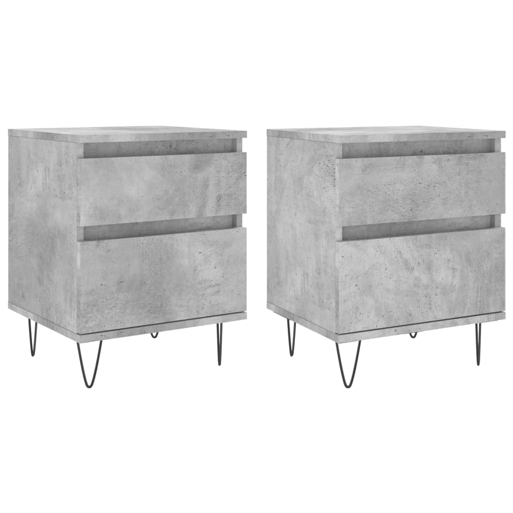 Tables de chevet 2 pcs gris béton 40x35x50 cm bois d’ingénierie Tables de chevet vidaXL   