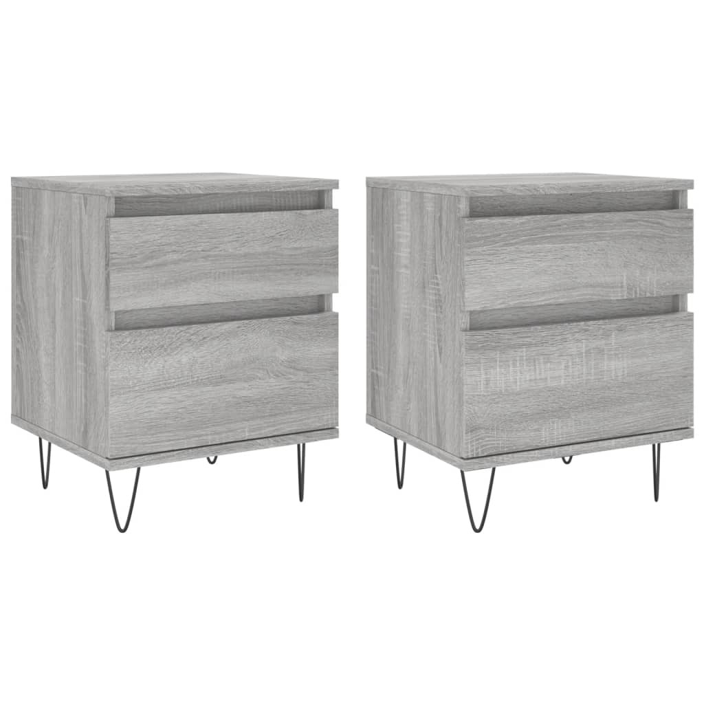 Tables de chevet 2 pcs sonoma gris 40x35x50 cm bois ingénierie Tables de chevet vidaXL   