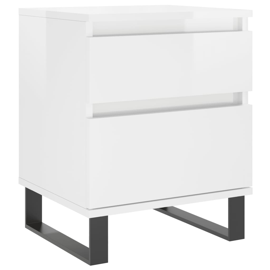 Tables de chevet 2 pcs blanc brillant 40x35x50 cm Tables de chevet vidaXL   