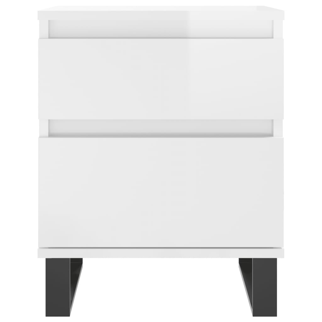 Tables de chevet 2 pcs blanc brillant 40x35x50 cm Tables de chevet vidaXL   