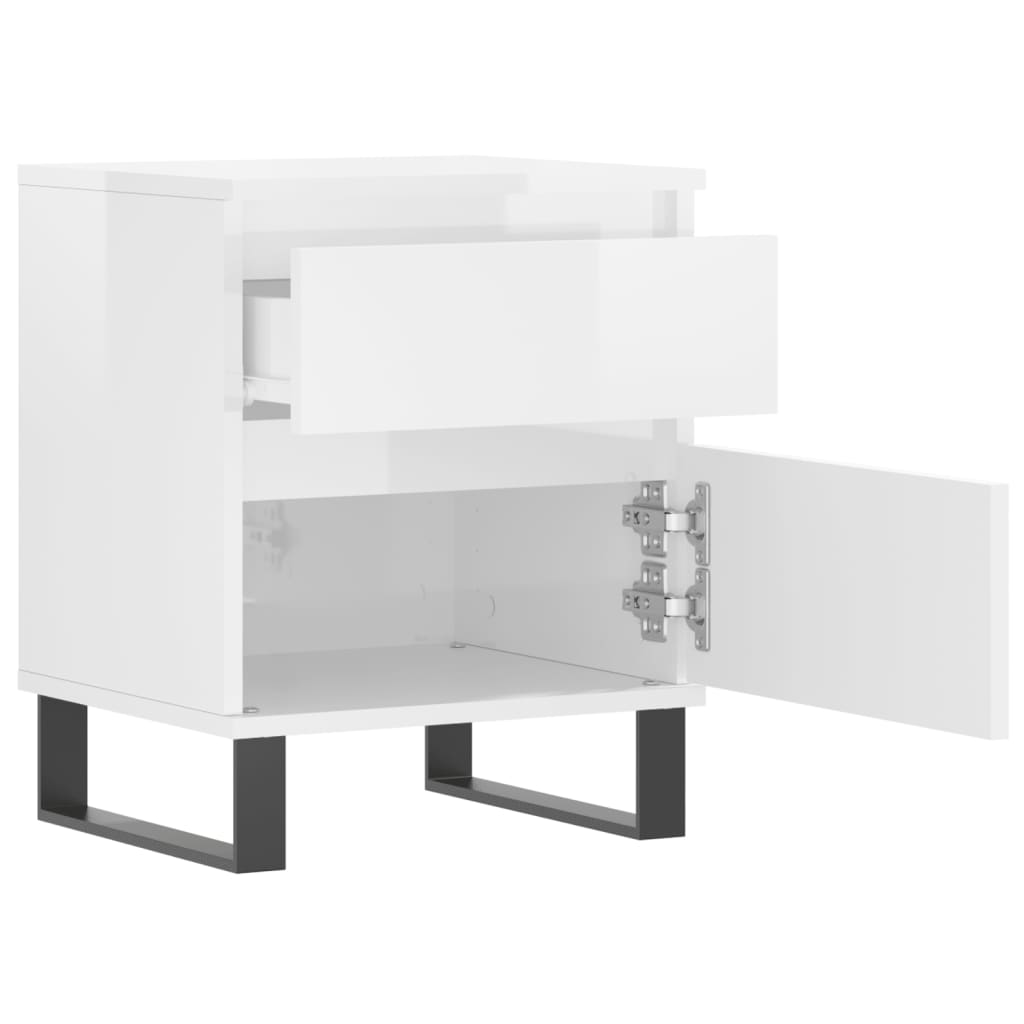 Tables de chevet 2 pcs blanc brillant 40x35x50 cm Tables de chevet vidaXL   