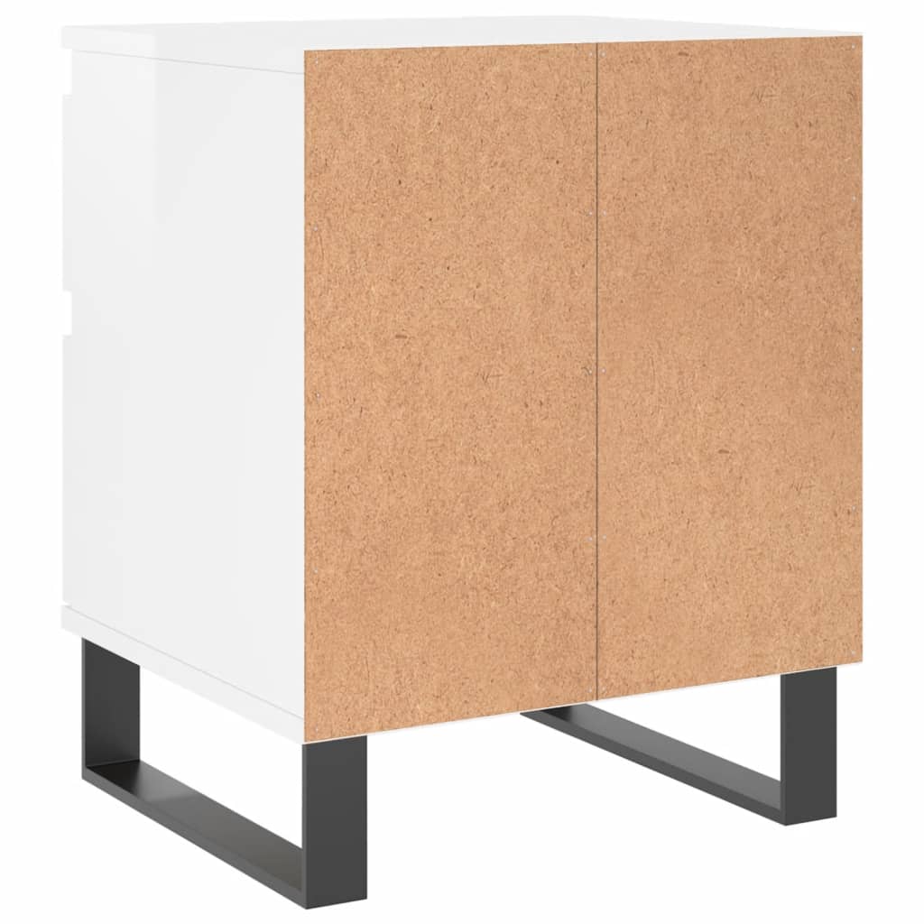 Tables de chevet 2 pcs blanc brillant 40x35x50 cm Tables de chevet vidaXL   