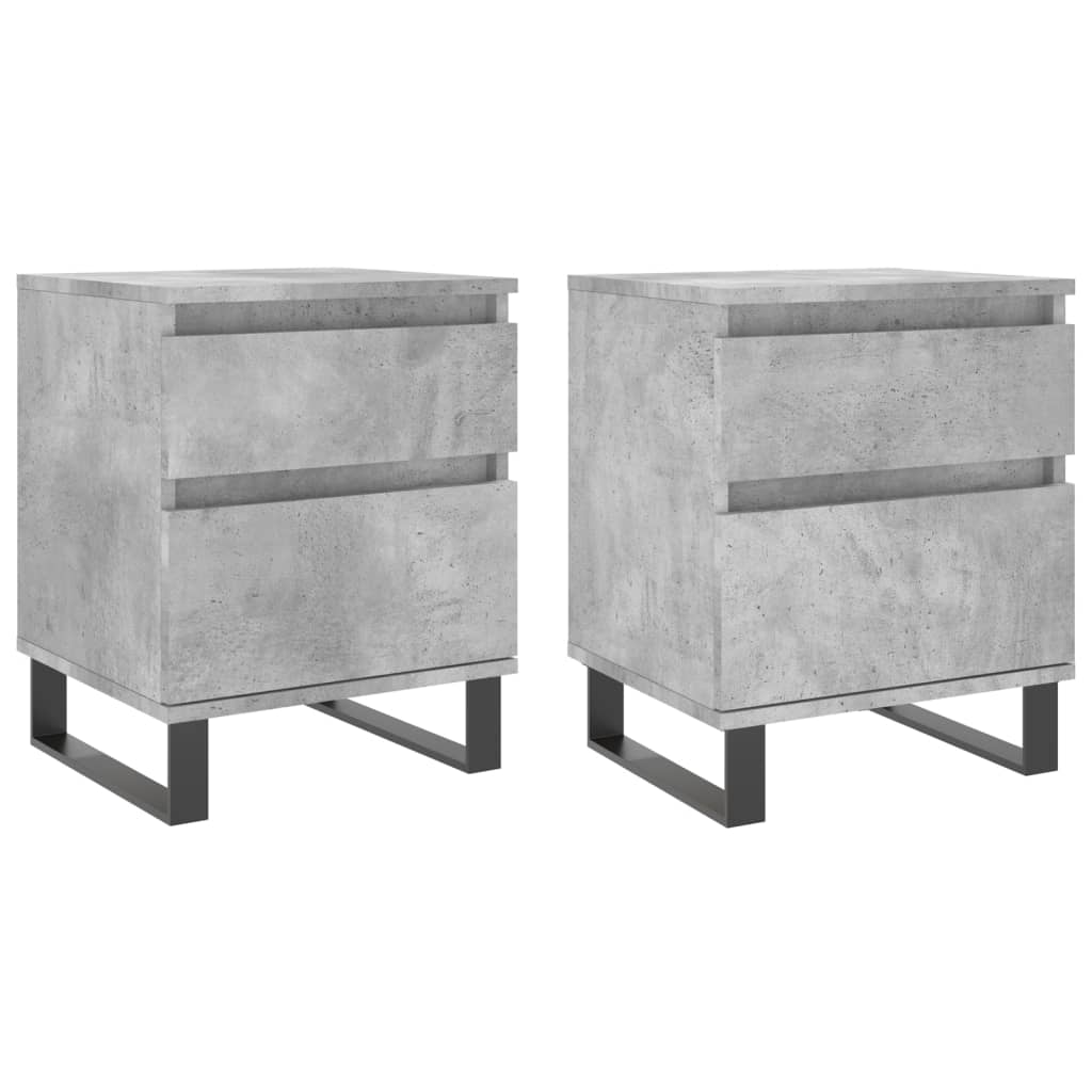 Tables de chevet 2 pcs gris béton 40x35x50 cm bois d’ingénierie Tables de chevet vidaXL   