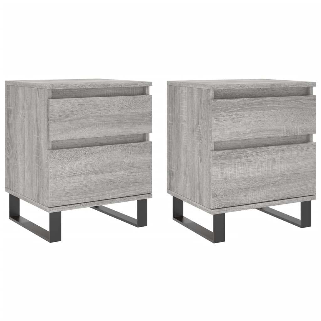 Tables de chevet 2 pcs sonoma gris 40x35x50 cm bois ingénierie Tables de chevet vidaXL   