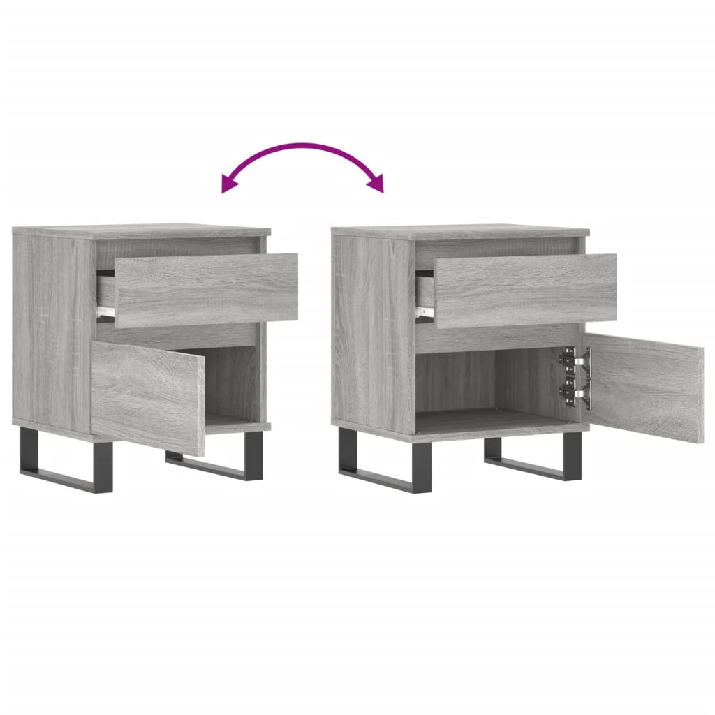 Tables de chevet 2 pcs sonoma gris 40x35x50 cm bois ingénierie Tables de chevet vidaXL   