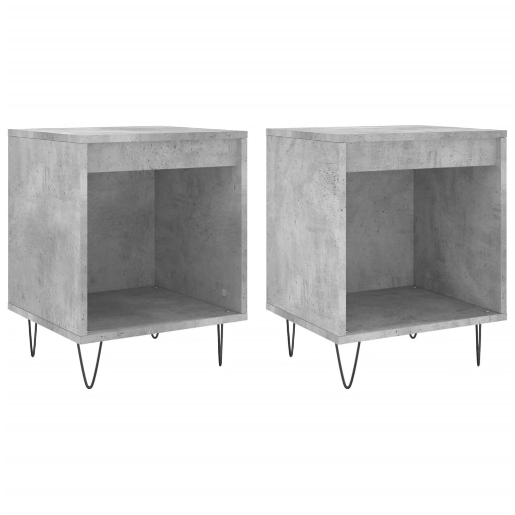 Tables de chevet 2 pcs gris béton 40x35x50 cm bois d’ingénierie Tables de chevet vidaXL   