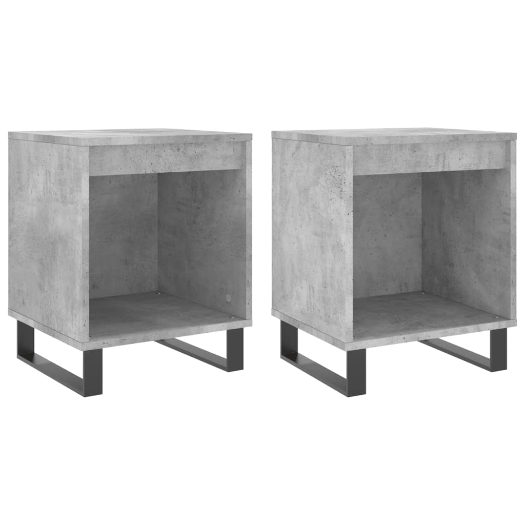 Tables de chevet 2 pcs gris béton 40x35x50 cm bois d’ingénierie Tables de chevet vidaXL   