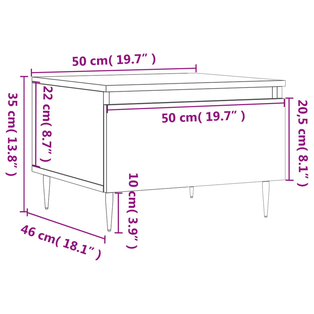 Table basse chêne sonoma 50x46x35 cm bois d'ingénierie Tables basses vidaXL