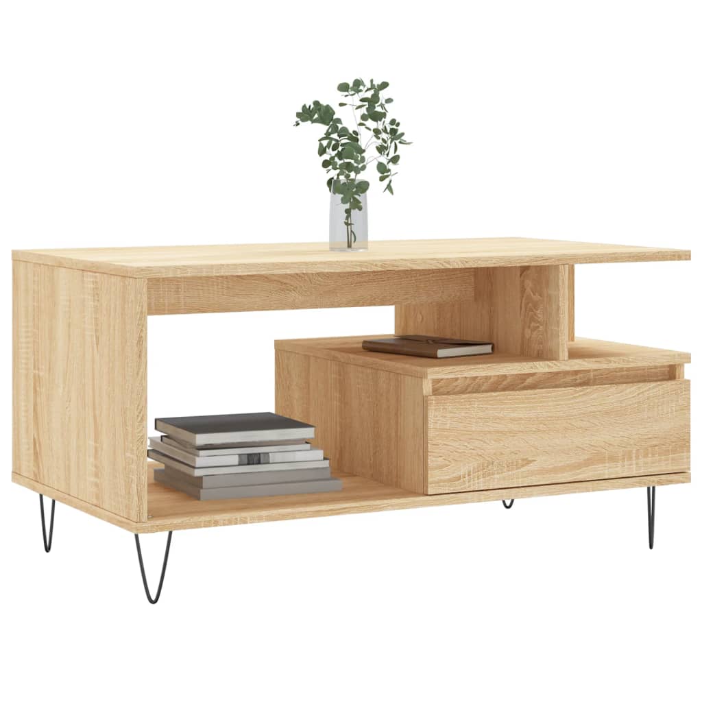 Table basse Chêne sonoma 90x49x45 cm Bois d'ingénierie Tables basses vidaXL   