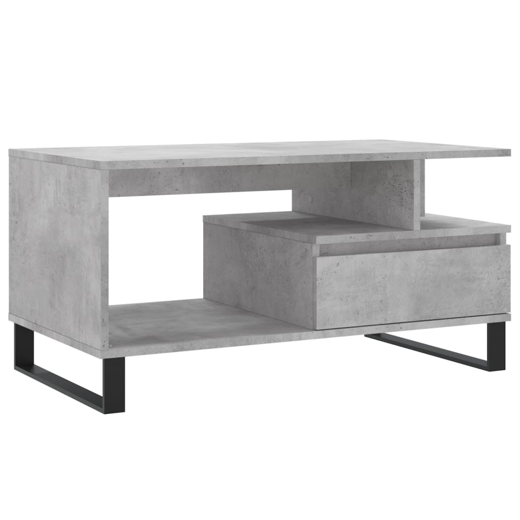 Table basse Gris béton 90x49x45 cm Bois d'ingénierie Tables basses vidaXL   