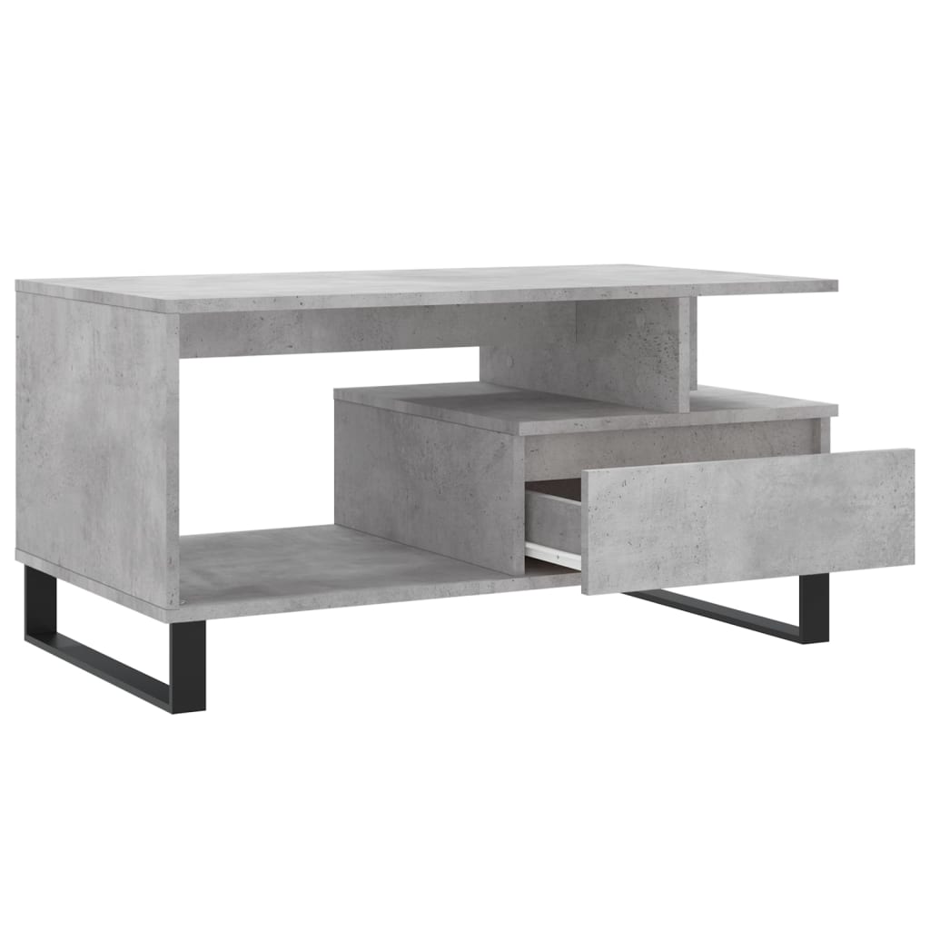 Table basse Gris béton 90x49x45 cm Bois d'ingénierie Tables basses vidaXL   