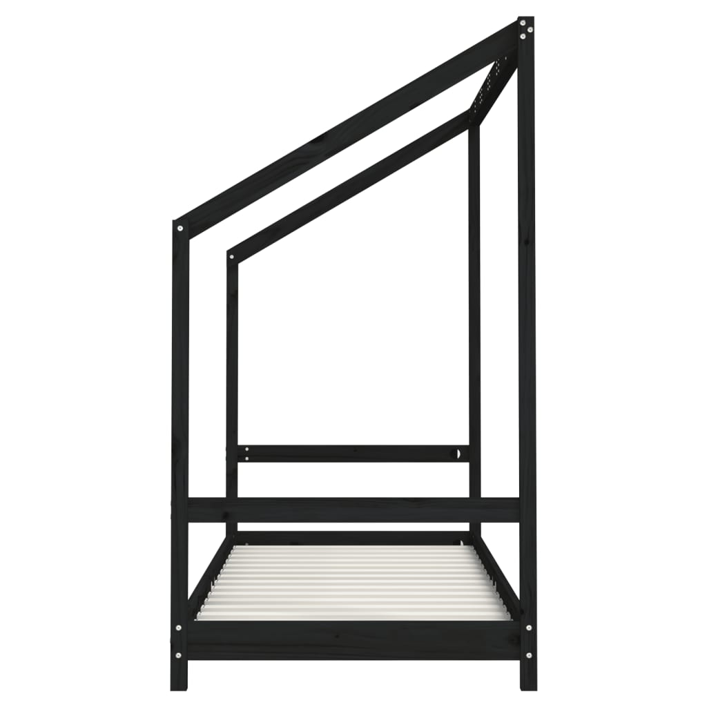 Cadre de lit pour enfants noir 2x(80x200) cm bois de pin massif Lits bébés et enfants vidaXL   