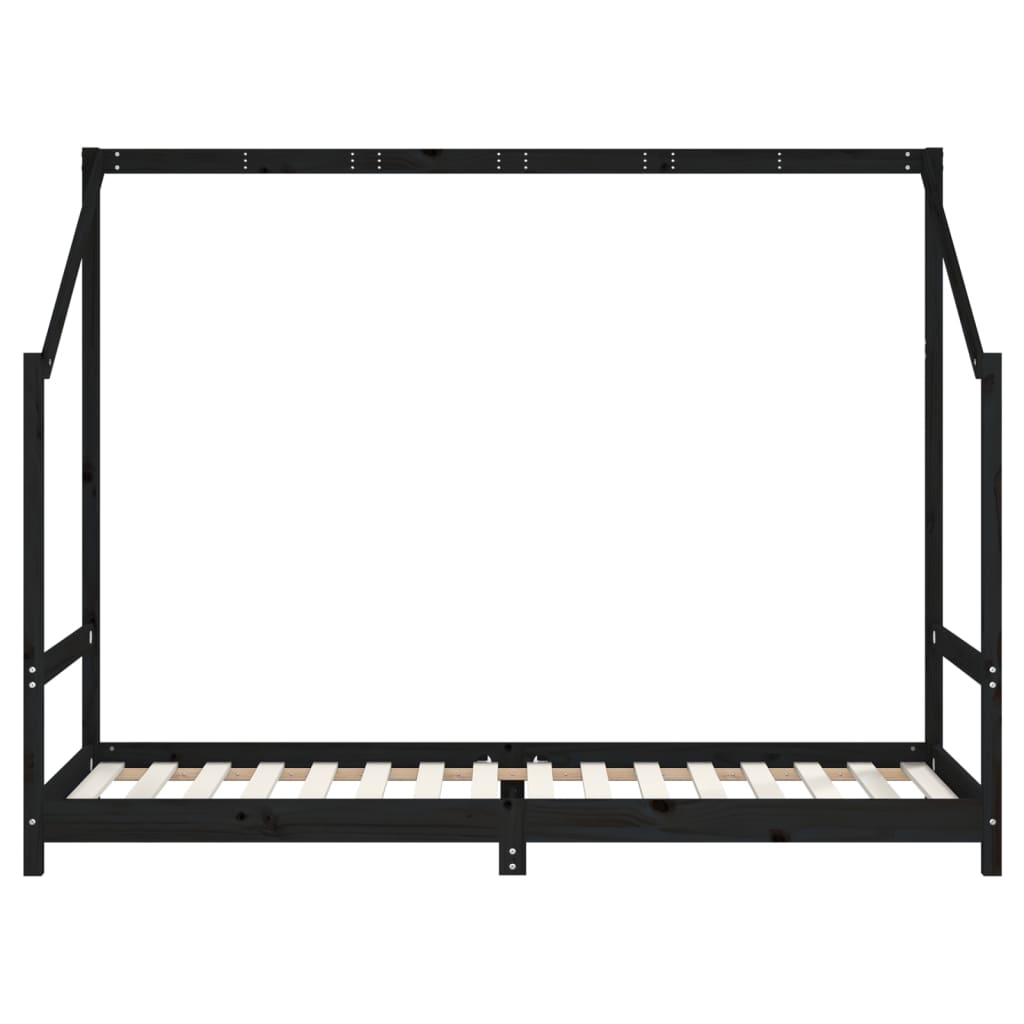 Cadre de lit pour enfants noir 2x(80x200) cm bois de pin massif Lits bébés et enfants vidaXL   