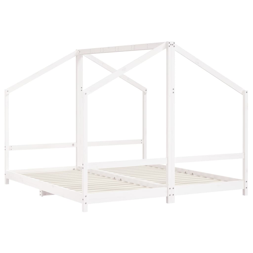 Cadre de lit d'enfant blanc 2x(90x200) cm bois de pin massif Lits bébés et enfants vidaXL   