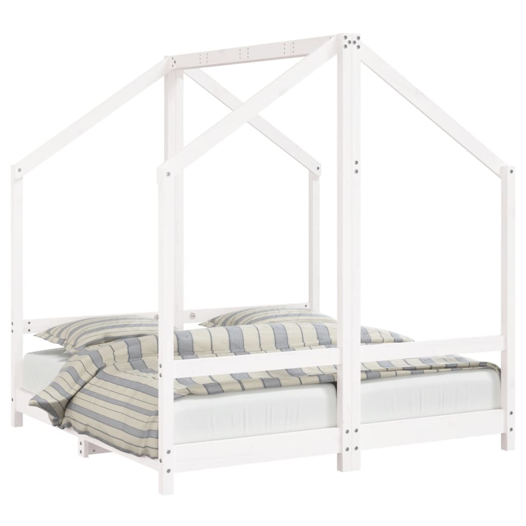 Image Cadre de lit pour enfant blanc 2x(70x140) cm bois de pin massif | Xios Store SNC vidaXL Xios Store SNC