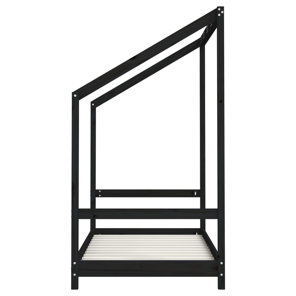 Cadre de lit pour enfant noir 2x(80x160) cm bois de pin massif Lits bébés et enfants vidaXL   