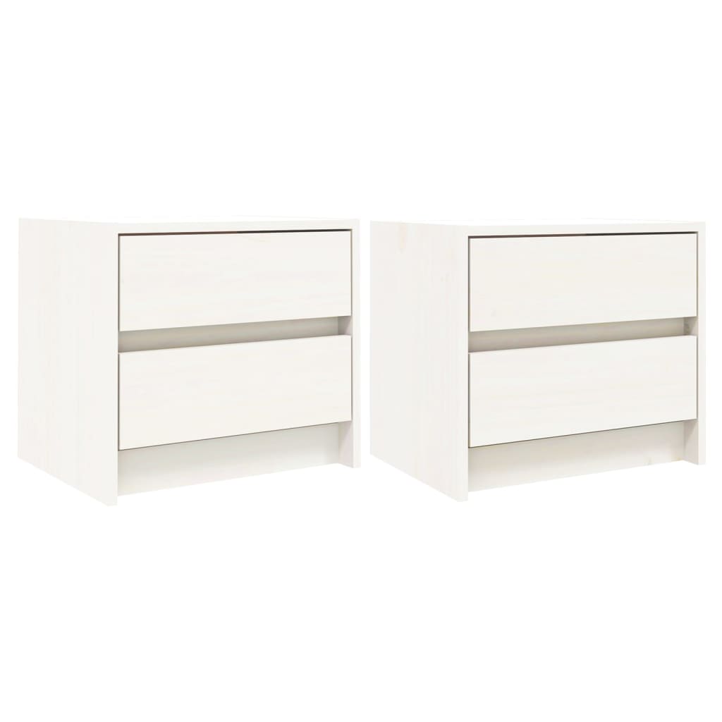 Tables de chevet 2 pcs blanc 40x31x35,5 cm bois de pin massif Tables de chevet vidaXL   