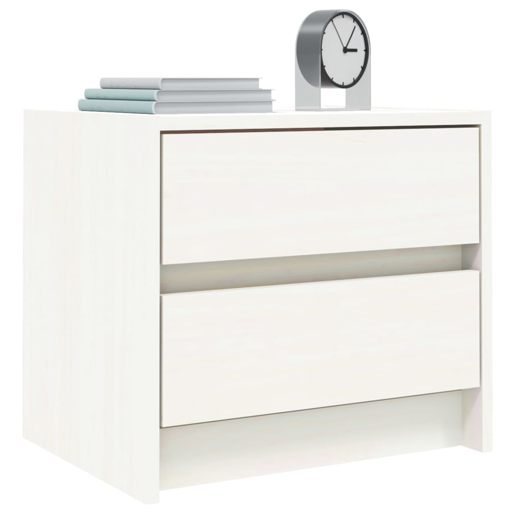 Tables de chevet 2 pcs blanc 40x31x35,5 cm bois de pin massif Tables de chevet vidaXL   