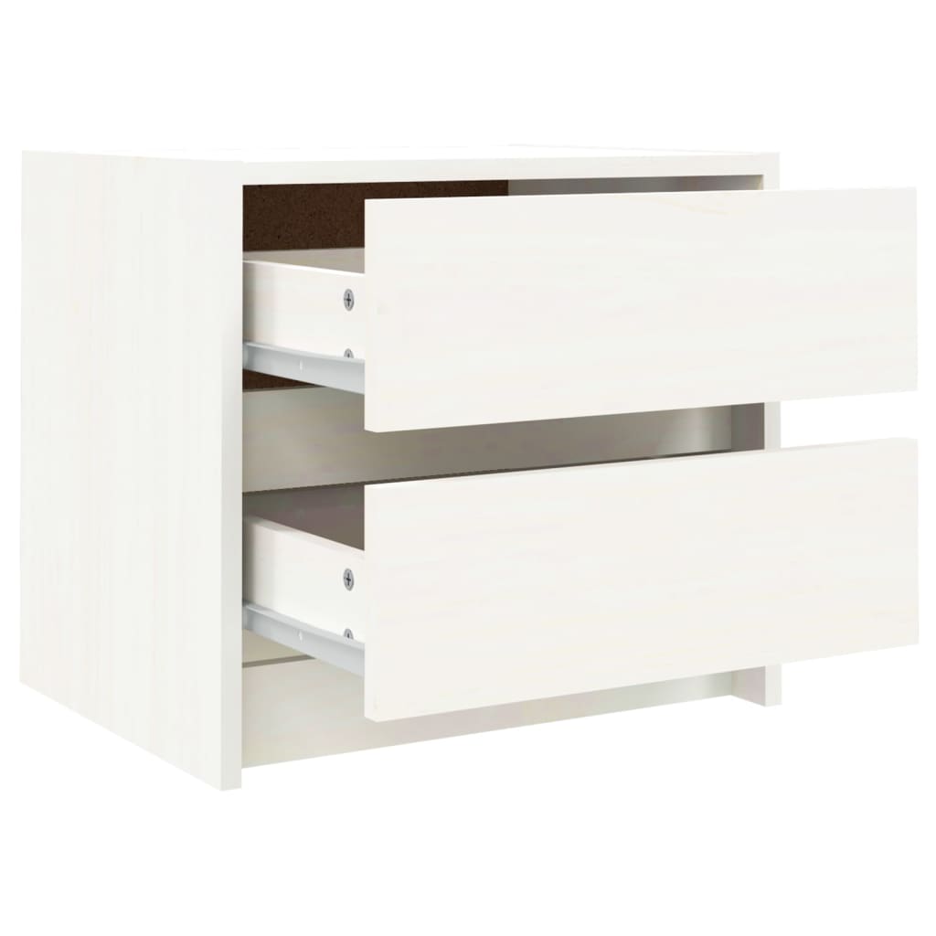 Tables de chevet 2 pcs blanc 40x31x35,5 cm bois de pin massif Tables de chevet vidaXL   