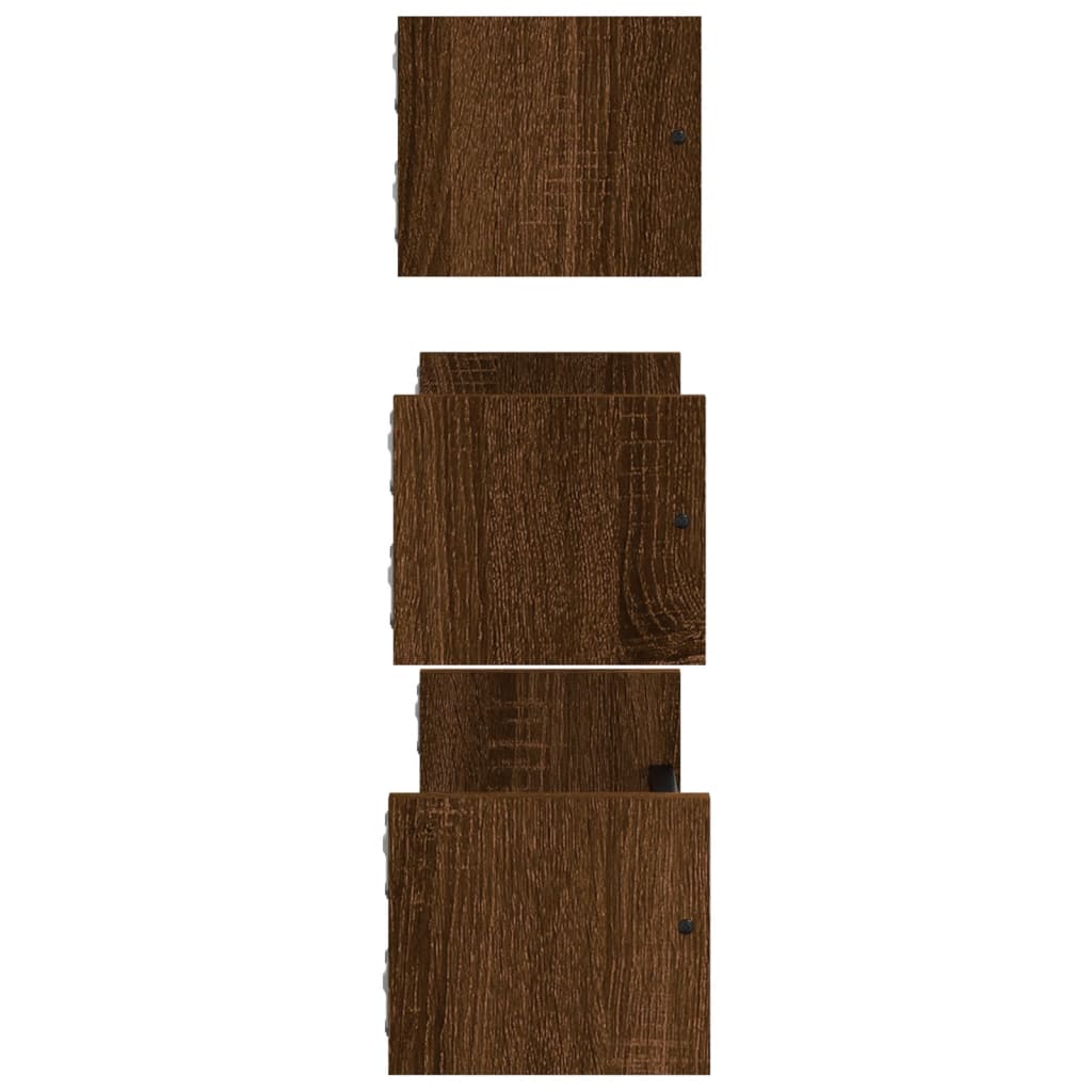 Ensemble d'étagères murales avec barres 3 pcs chêne marron - Xios Store SNC