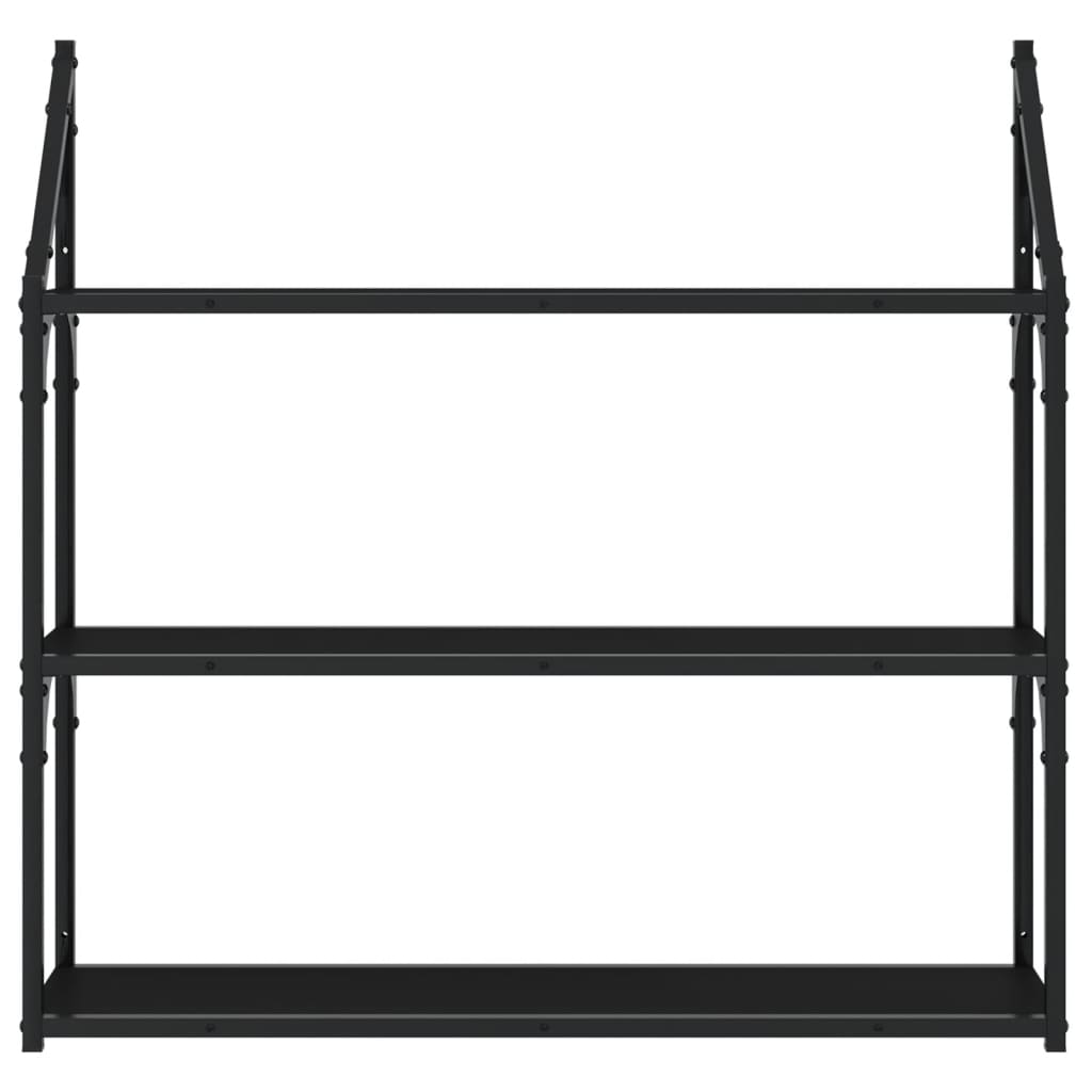 Étagère murale 3 niveaux noir 80x21x78,5 cm bois d'ingénierie - Xios Store SNC