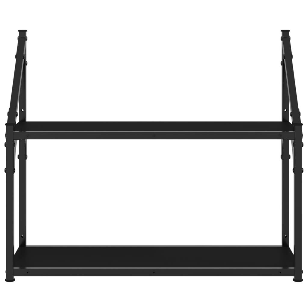 Étagère murale 2 niveaux noir 60x21x51 cm bois d'ingénierie - Xios Store SNC