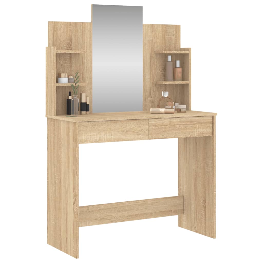 Coiffeuse avec miroir chêne sonoma 96x39x142 cm Coiffeuses vidaXL   