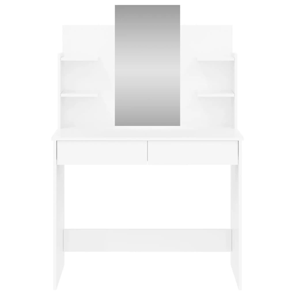 Coiffeuse avec miroir blanc brillant 96x39x142 cm Coiffeuses vidaXL   