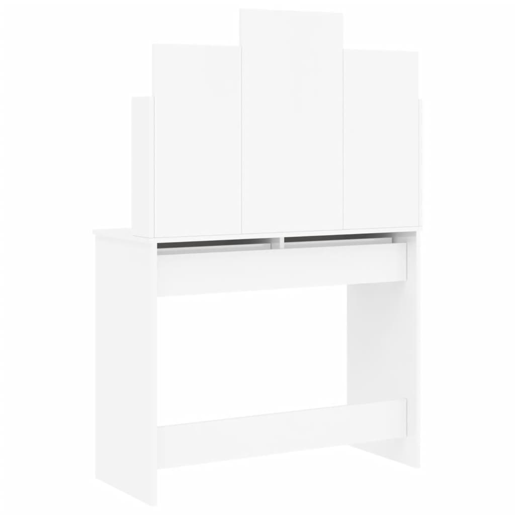 Coiffeuse avec miroir blanc brillant 96x39x142 cm Coiffeuses vidaXL   