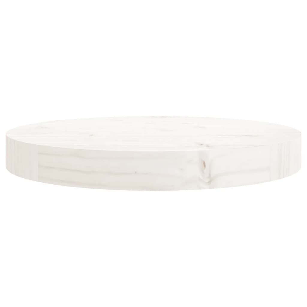 Dessus de table rond blanc Ø30x3 cm bois de pin massif Plateaux de table vidaXL   