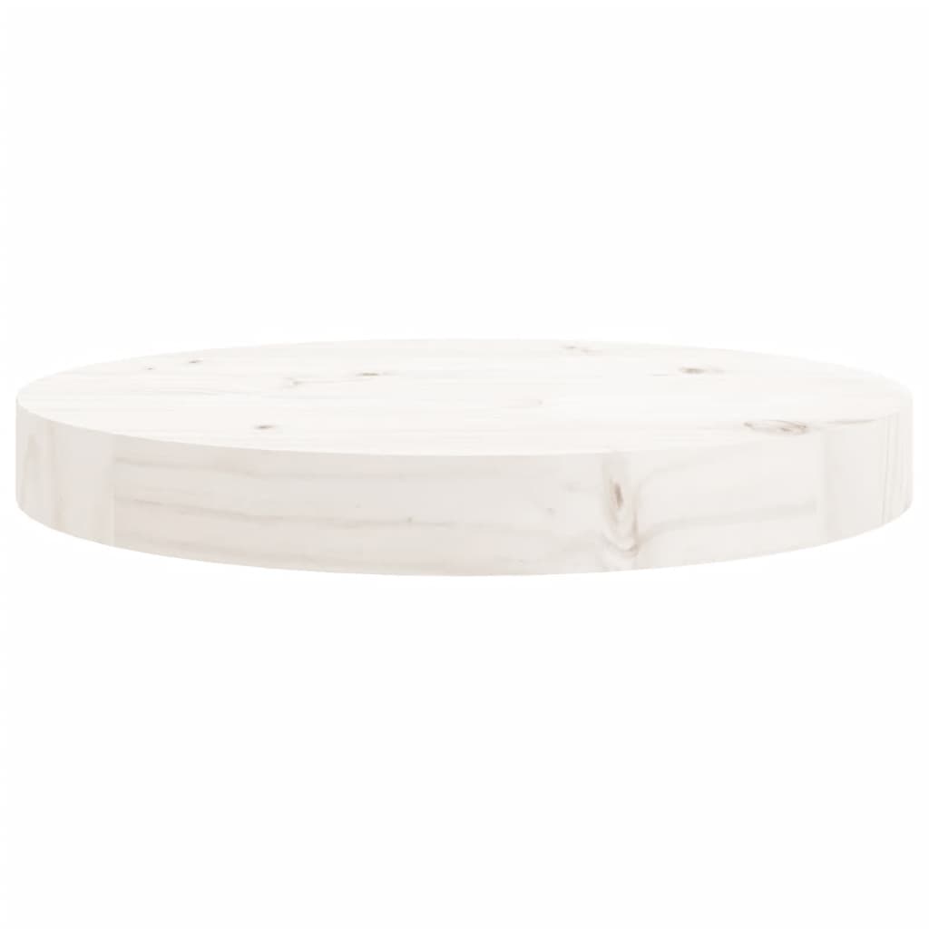 Dessus de table rond blanc Ø30x3 cm bois de pin massif Plateaux de table vidaXL   